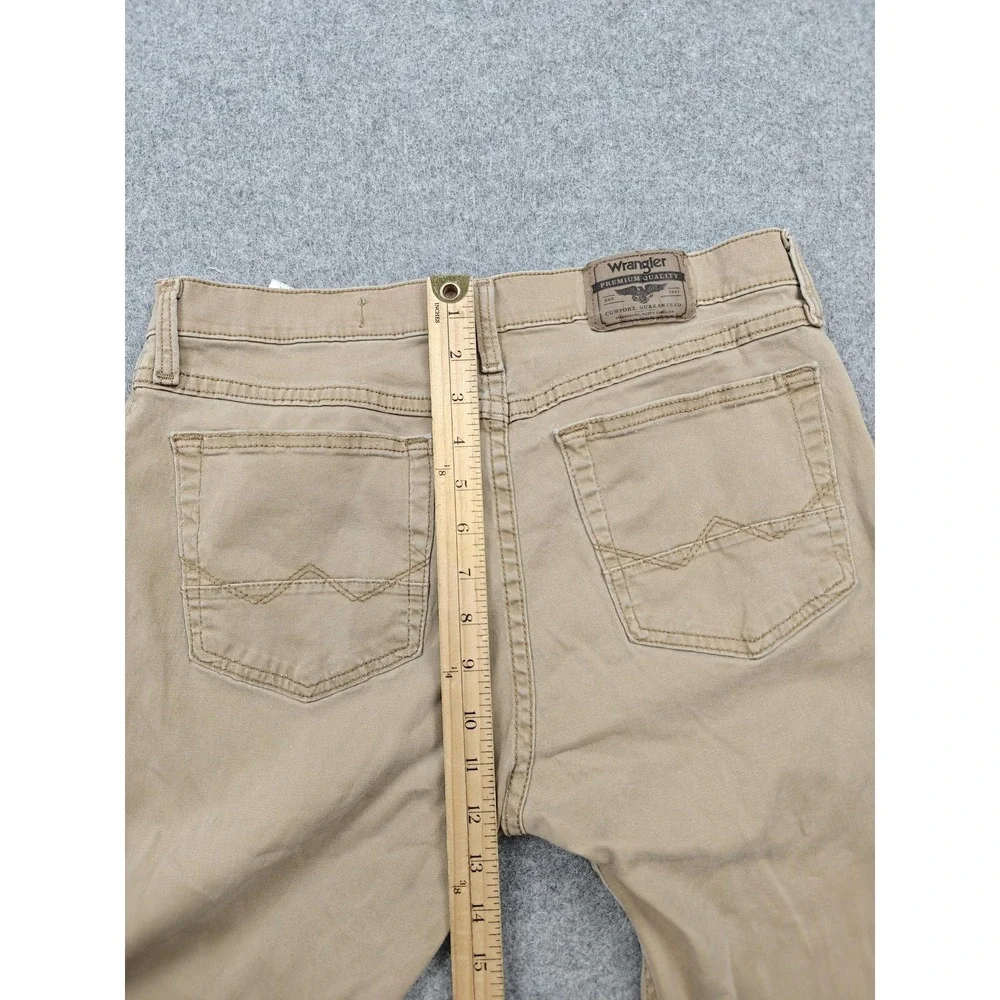 Wrangler Jeans Mens 32x32 Beige Light Wash Slim Straight Stretch Denim Pants